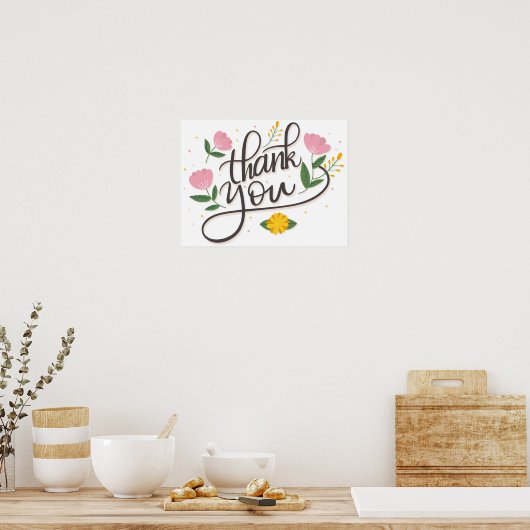 Modernes Skript danke Poster (Küche)