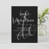 Modernes Skript, das wir überlagern QR-Code Hochze Einladung (Stehend Vorderseite)