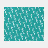 Modernes Skript Deep Turquoise benutzerdefinierter Fleecedecke (Vorderseite (Horizontal))