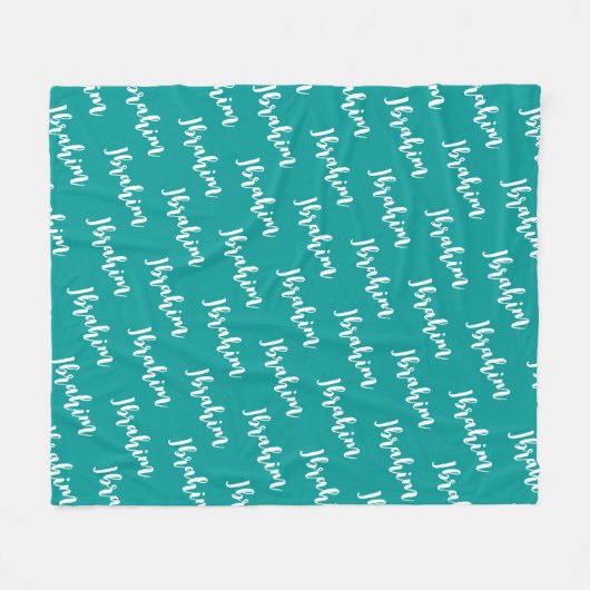 Modernes Skript Deep Turquoise benutzerdefinierter Fleecedecke (Vorderseite (Horizontal))