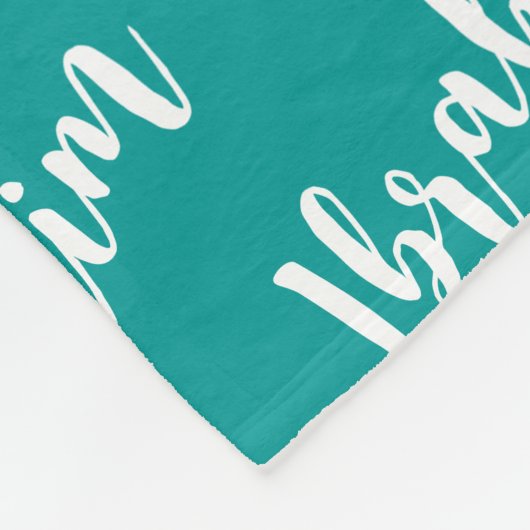 Modernes Skript Deep Turquoise benutzerdefinierter Fleecedecke (Ecke)