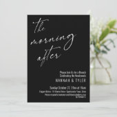 Modernes Skript Der Morgen nach dem Brunch schwarz Einladung (Stehend Vorderseite)