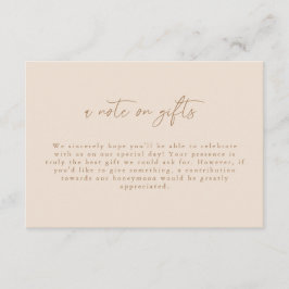 Modernes Skript Ein Hinweis auf Geschenke Begleitkarte