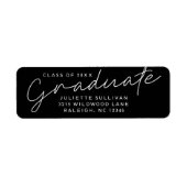 Modernes Skript Einfache Abschluss-Rücksendeadress (Vorne)