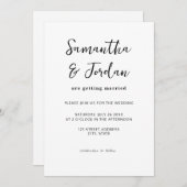 Modernes Skript Einfache Hochzeit Einladung (Vorne/Hinten)