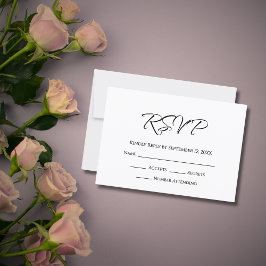 Modernes Skript Einfache Hochzeit RSVP Karte