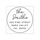 Modernes Skript Einfache Runde Rücksendeadresse Gummistempel (Prägung)