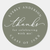 Modernes Skript Einfaches Abschluss Runder Aufkleber (Vorderseite)