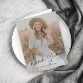 Modernes Skript Einfaches Foto Abschluss Dankeskarte
