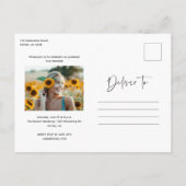 Modernes Skript Einfaches Foto Abschluss Einladungspostkarte (Rückseite)