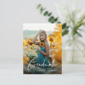 Modernes Skript Einfaches Foto Abschluss Einladungspostkarte (Stehend Vorderseite)