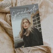 Modernes Skript Einfaches Foto Abschluss Magneteinladung