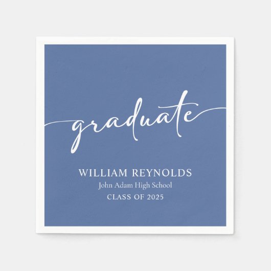 Modernes Skript Einfaches Foto Abschluss Serviette (Vorderseite)