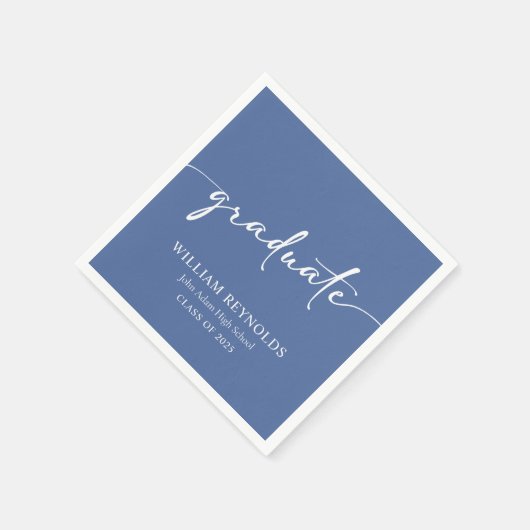 Modernes Skript Einfaches Foto Abschluss Serviette (Ecke)