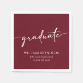 Modernes Skript Einfaches Foto Abschluss Serviette (Vorderseite)