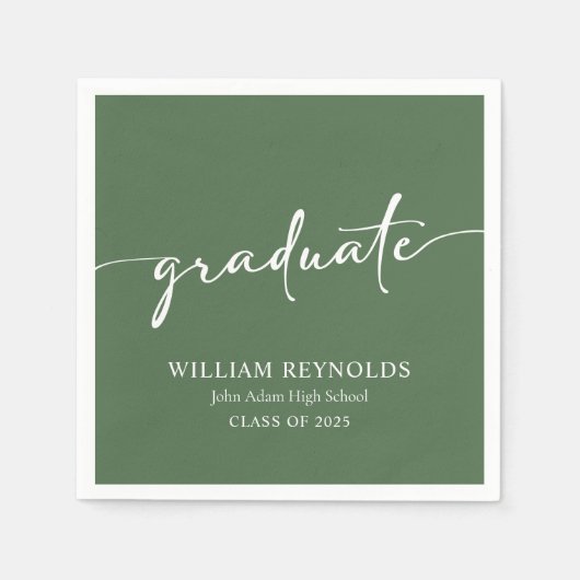 Modernes Skript Einfaches Foto Abschluss Serviette (Vorderseite)