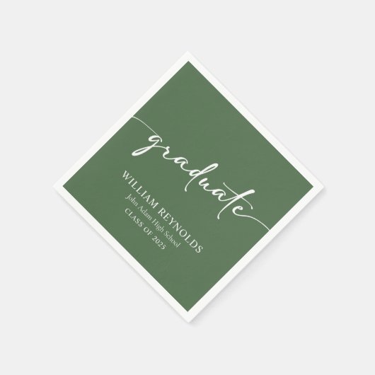 Modernes Skript Einfaches Foto Abschluss Serviette (Ecke)