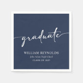 Modernes Skript Einfaches Foto Abschluss Serviette (Vorderseite)