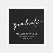 Modernes Skript Einfaches Foto Abschluss Serviette (Vorderseite)