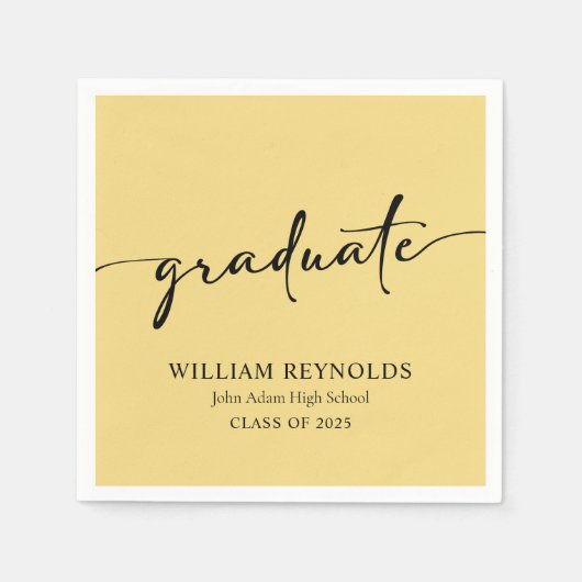 Modernes Skript Einfaches Foto Abschluss Serviette (Vorderseite)