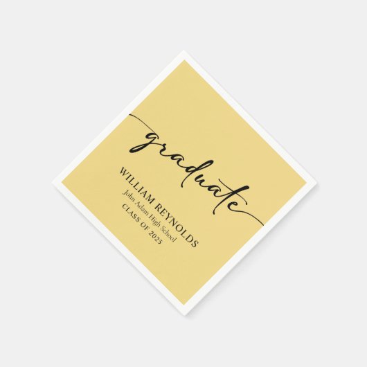 Modernes Skript Einfaches Foto Abschluss Serviette (Ecke)