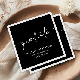 Modernes Skript Einfaches Foto Abschluss Serviette