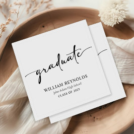 Modernes Skript Einfaches Foto Abschluss Serviette