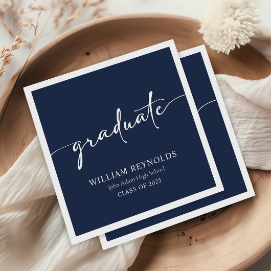 Modernes Skript Einfaches Foto Abschluss Serviette