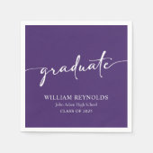 Modernes Skript Einfaches Foto Abschluss Serviette (Vorderseite)