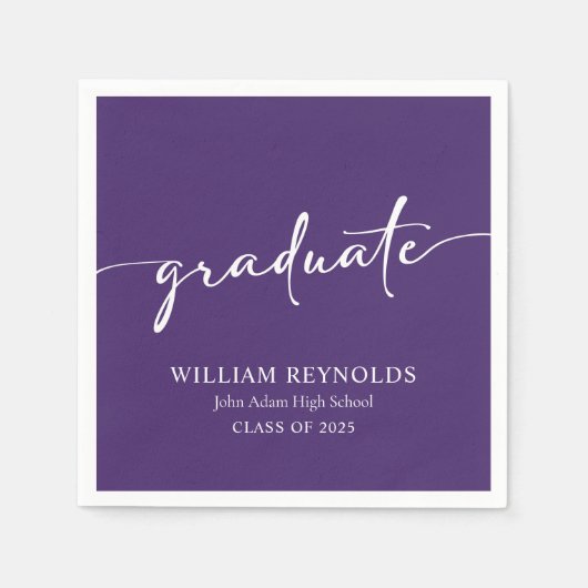 Modernes Skript Einfaches Foto Abschluss Serviette (Vorderseite)