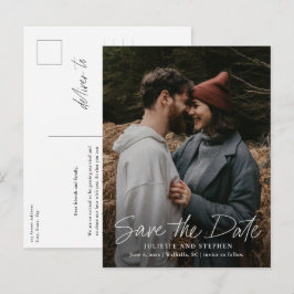 Modernes Skript Einfaches Foto Hochfahren speicher Postkarte