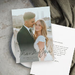 Modernes Skript Einfaches Foto Hochzeit Dankeskarte<br><div class="desc">Modernes Script Einfaches Foto Hochzeit Dankeschön Karte. Klicken Sie auf die Schaltfläche Bearbeiten,  um dieses Design an Ihre Bedürfnisse anzupassen.</div>