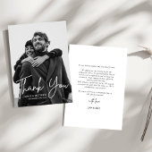 Modernes Skript Einfaches Foto Hochzeit Dankeskarte