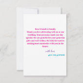 Modernes Skript Einfaches Foto Hochzeit Dankeskarte (Rückseite)