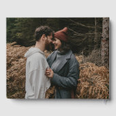 Modernes Skript Einfaches Foto Hochzeit Gästebuch (Rückseite)