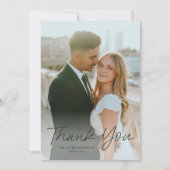 Modernes Skript Einfaches Foto Hochzeit Vielen Dan Einladung (Vorderseite)