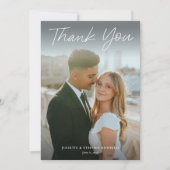 Modernes Skript Einfaches Foto Hochzeit Vielen Dan Einladung (Vorderseite)