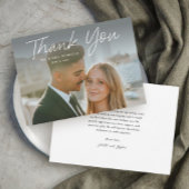 Modernes Skript Einfaches Foto Hochzeit Vielen Dan Einladung