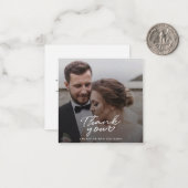 Modernes Skript Einfaches Foto Hochzeit Vielen Dan Mitteilungskarte (Vorderseite/Rückseite Beispiel)