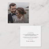 Modernes Skript Einfaches Foto Hochzeit Vielen Dan Mitteilungskarte (Vorne/Hinten)