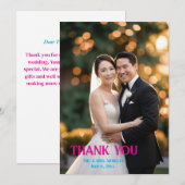 Modernes Skript Einfaches Hochzeitsskript für Foto Dankeskarte (Vorne/Hinten)