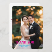 Modernes Skript Einfaches Hochzeitsskript für Foto Dankeskarte (Vorne/Hinten)