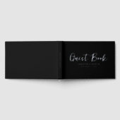 Modernes Skript Elegante Black Wedding Gästebuch (Voll)