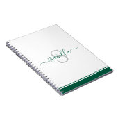Modernes Skript Elegante Monogram Emerald Green Notizblock (Rechte Seite)