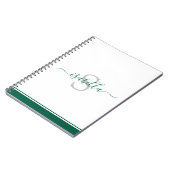 Modernes Skript Elegante Monogram Emerald Green Notizblock (Linke Seite)