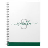 Modernes Skript Elegante Monogram Emerald Green Notizblock (Vorderseite)