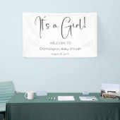 Modernes Skript Es ist ein Mädchen-Baby-Duschbanne Banner (Messeveranstaltung)