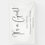 Modernes Skript Es ist ein Mädchen-Baby-Duschbanne Banner (Vertikal)