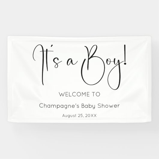 Modernes Skript Es ist eine Baby-Dusche Banner (Horizontal)