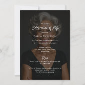 Modernes Skript Eukalyptus Foto Beerdigung/Gedenkf Einladung (Rückseite)